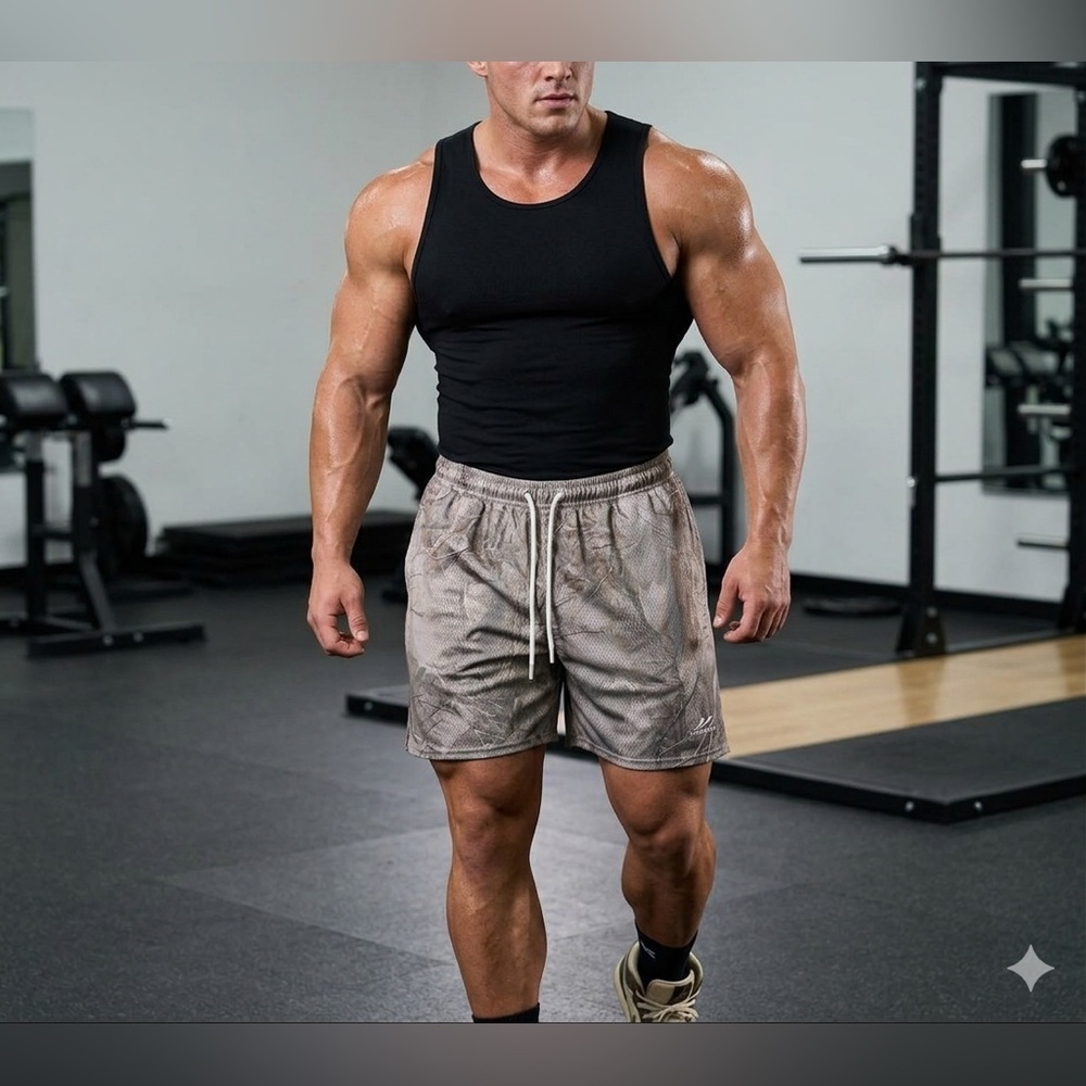 YoungLA Shorts Men’s Camo Athletic Boundle 2pcs XL x 6.5” Workout Gym